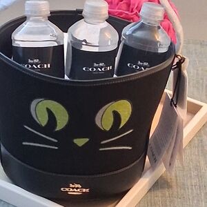 Coach Black Cat Face Handbag/Bucket Can Be Used For Display .Comes W/ Dust Bag.